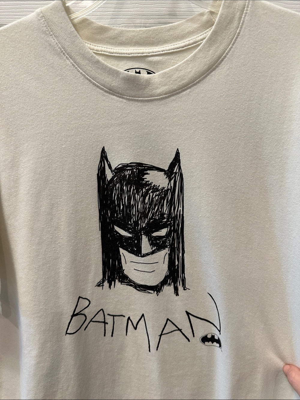 Batman DC Comics Sketch Graphic Tee cream and black size L - Picture 2 of 6